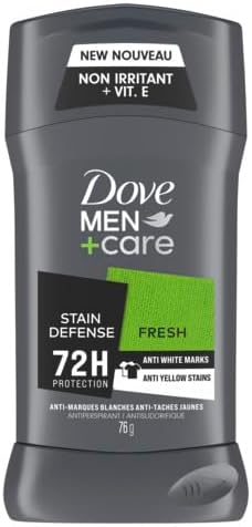 Dove Men + Care Stain Defense Fresh 72H Protection Antiperspirant Deodorant Stick for Men Anti-White Marks and Yellow Stains