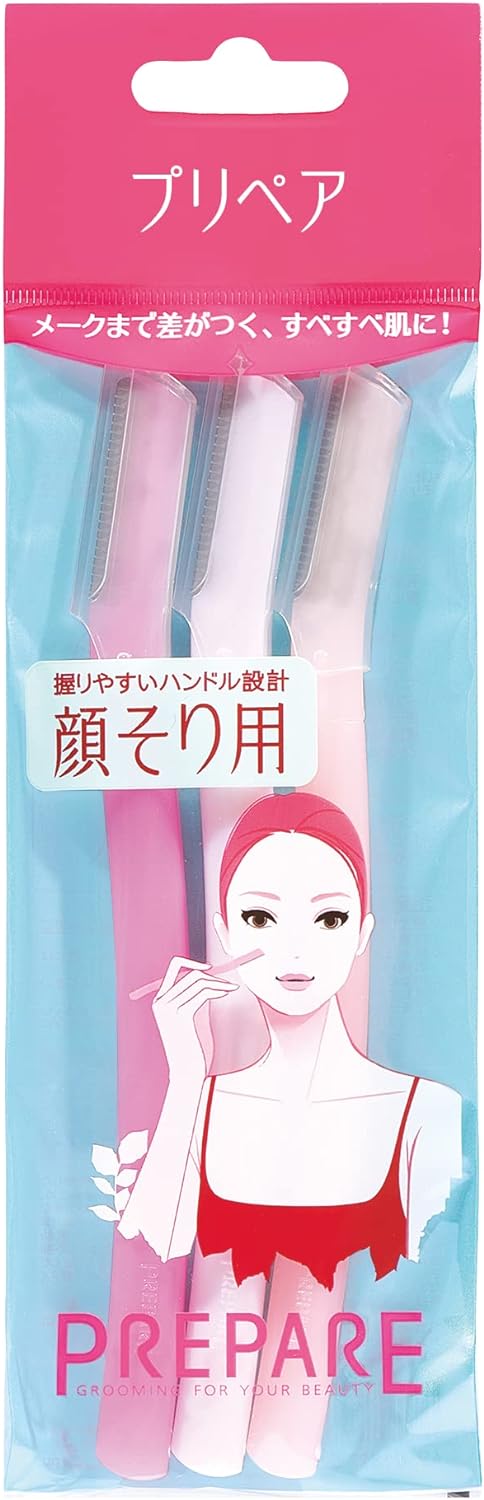 SHISEIDO 3 Piece Prepare Facial Razor, Large