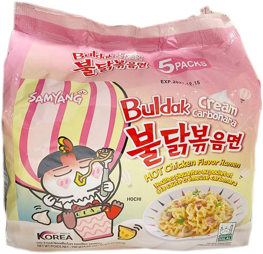 Samyang Buldak Cream Carbonara Hot Chicken Flavor Ramen Pack of 5