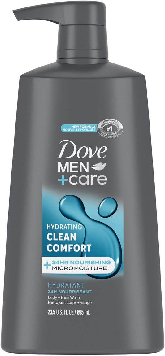 Dove Men + Care Hydrating Clean Comfort Body + Face Wash with 24hr Nourishing Micromoisture Technology Body Wash for Men