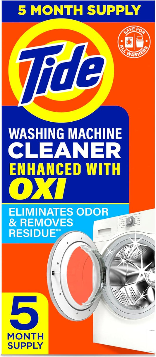 Washing Machine Cleaner by Tide for Front and Top Loader Washer Machines, 5ct Box