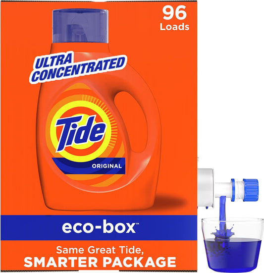 Tide Laundry Detergent Liquid Soap Eco-Box, Original Scent