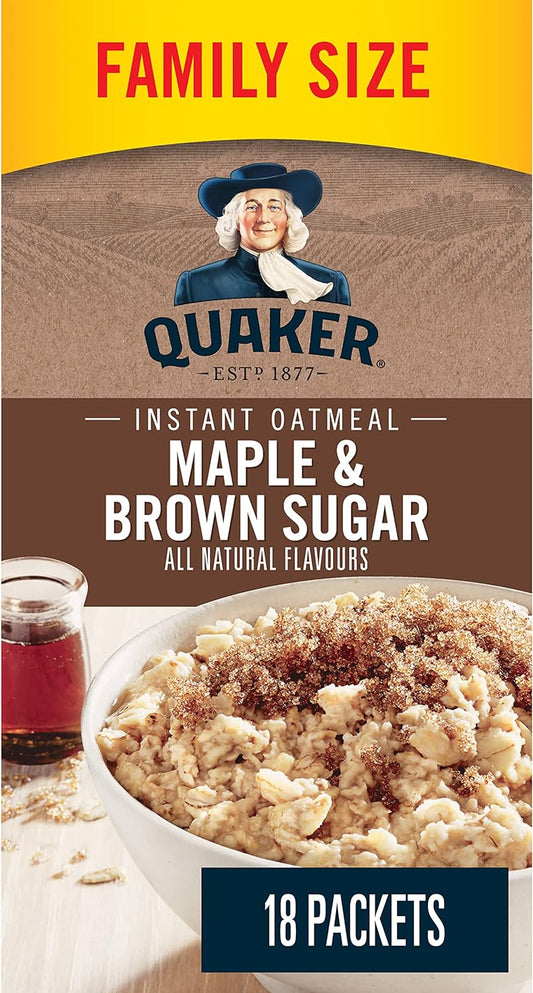 Quaker Maple & Brown Sugar Flavour Instant Oatmeal