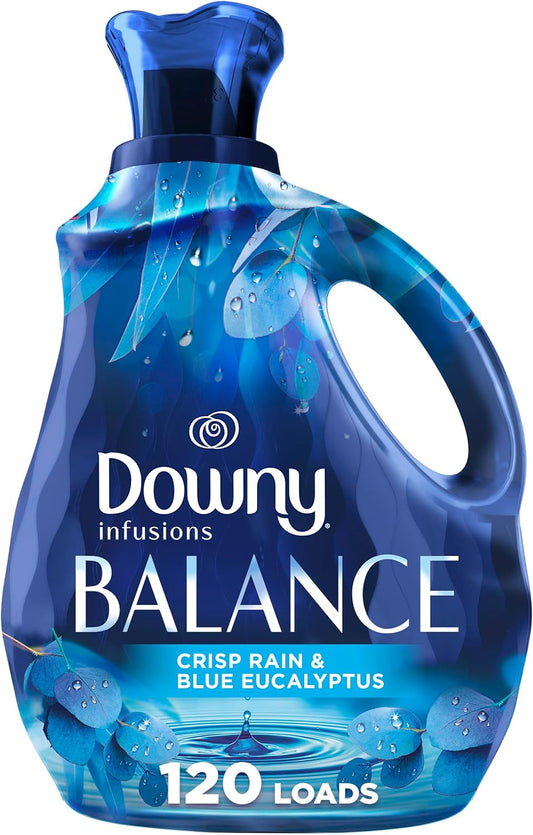 Downy Infusions Laundry Fabric Softener Liquid, BALANCE, Crisp Rain and Blue Eucalyptus