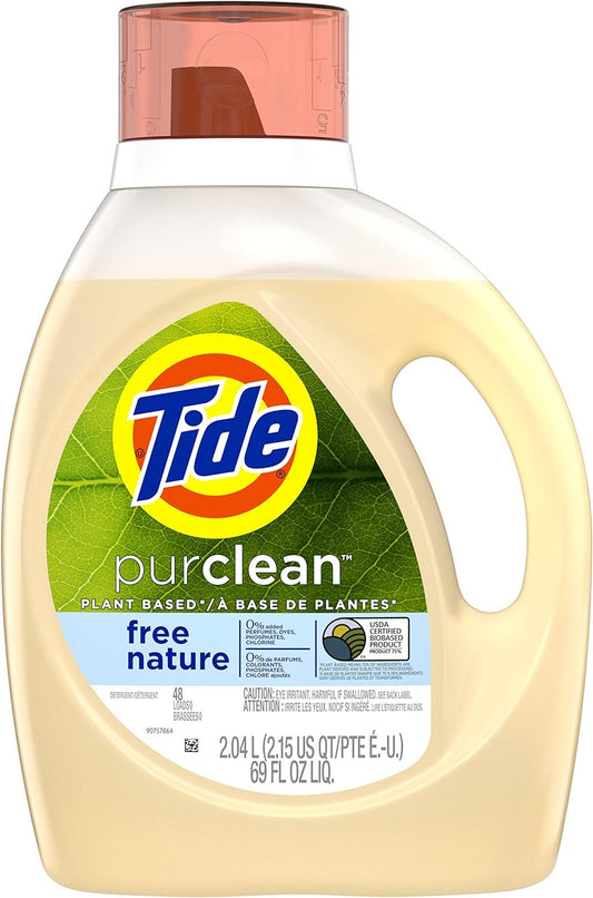 Tide Purclean Plant Based Liquid Laundry Detergent, Unscented